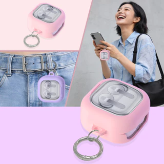 เคส Samsung Galaxy Buds4 / Buds4 Pro โปรงใส ตั้งมือถือได้ ป้องกันหาย พร้อมที่คล้อง (Model.26-9)