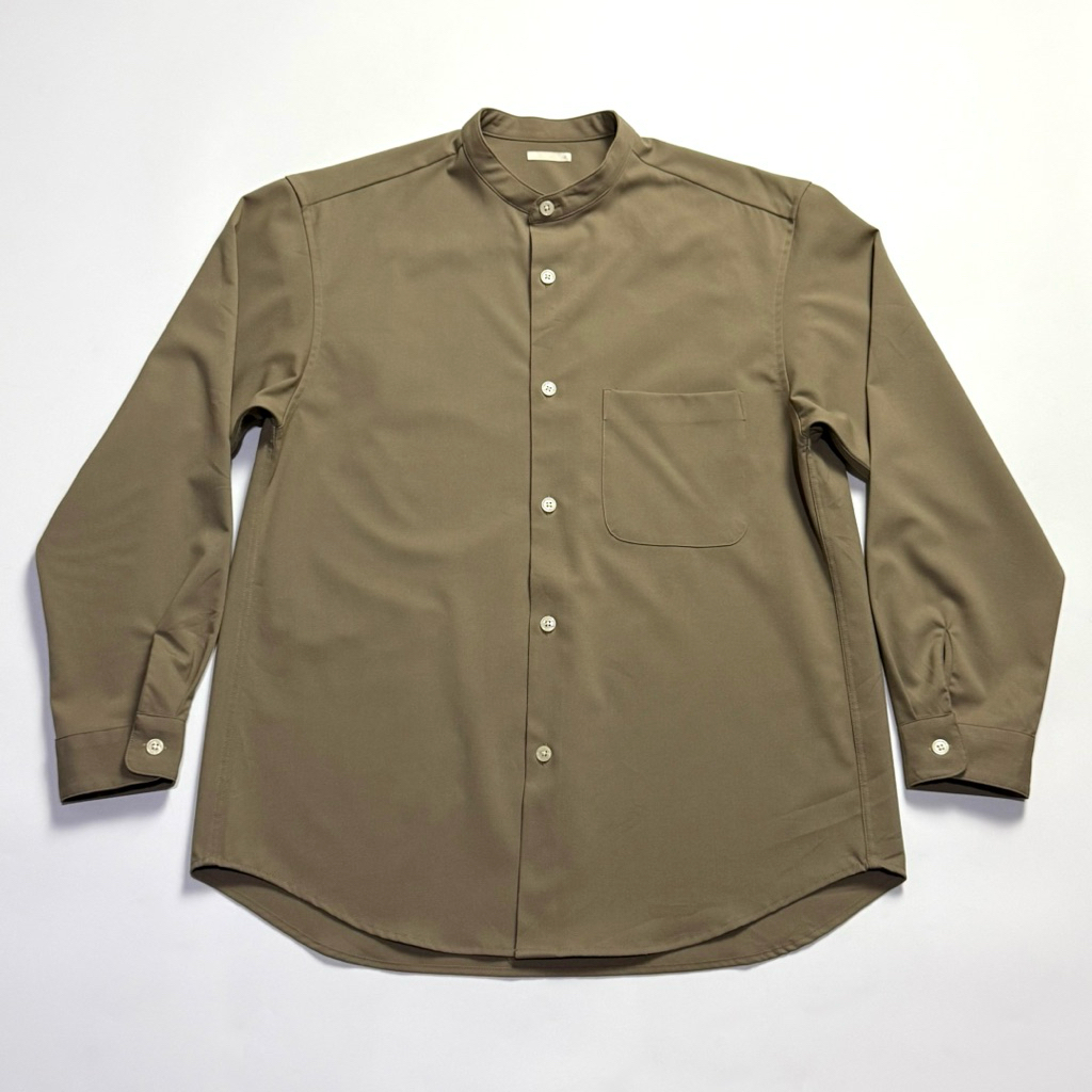 เสื้อเชิ้ตคอจีนแขนยาว แบรนด์ GU อก 21" ยาว 29"