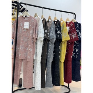 เซทผ้านิ่ม งานสวยรีดเพชรแน่นๆๆ ป้ายKkuu