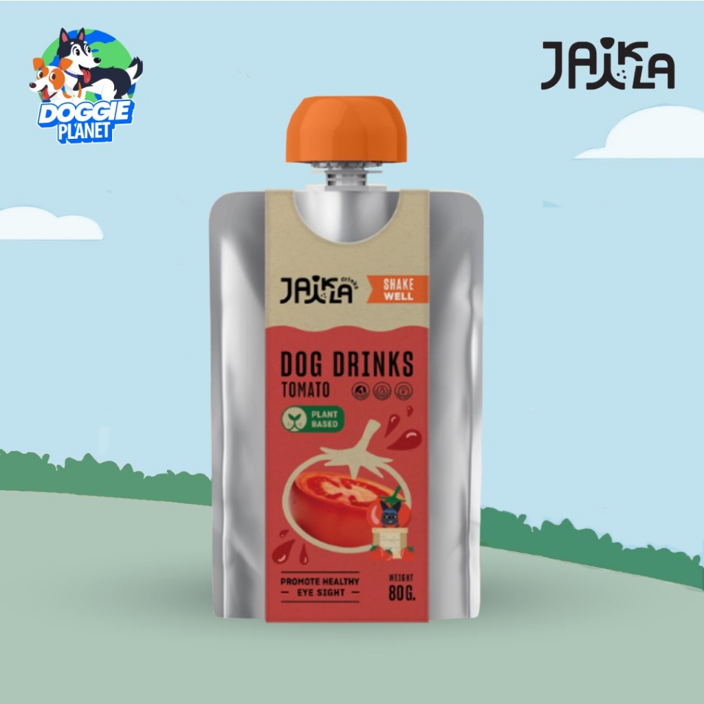 JAIKLA Tomato Juice Dog Drink น้ำผัก ผสมวิตามิน - มะเขือเทศ & วิตามินอี บำรุงสายตา 80 ก.