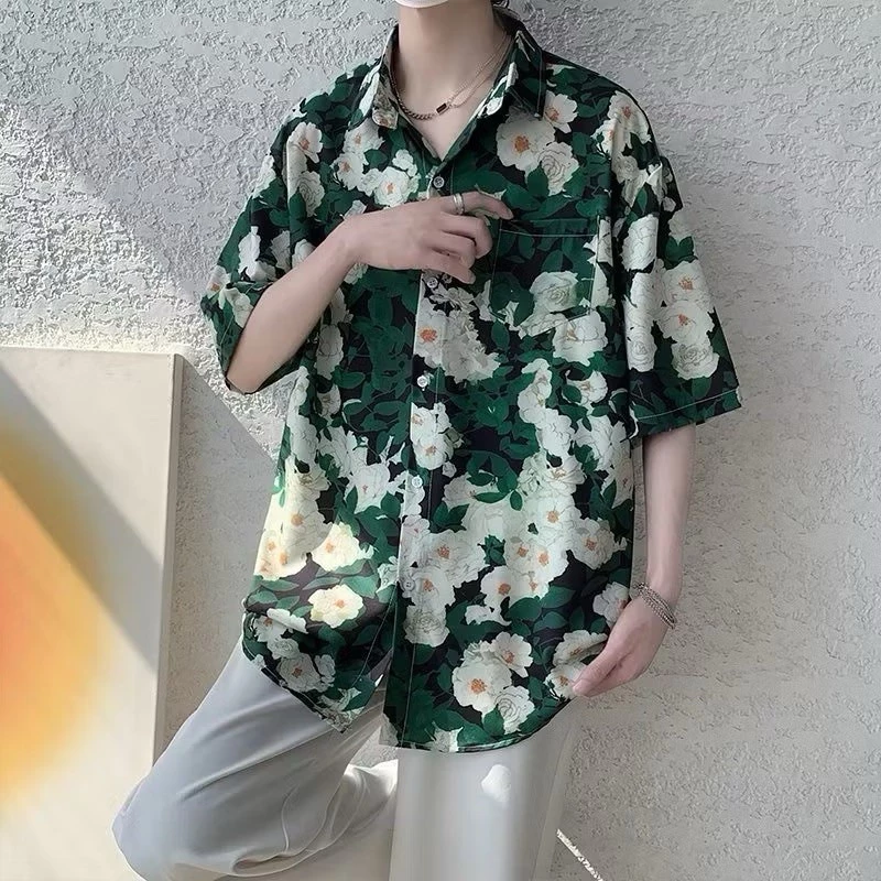 เสื้อเชิ้ตลายดอกวินเทจ แขนสั้น คอปก thumbnail 10