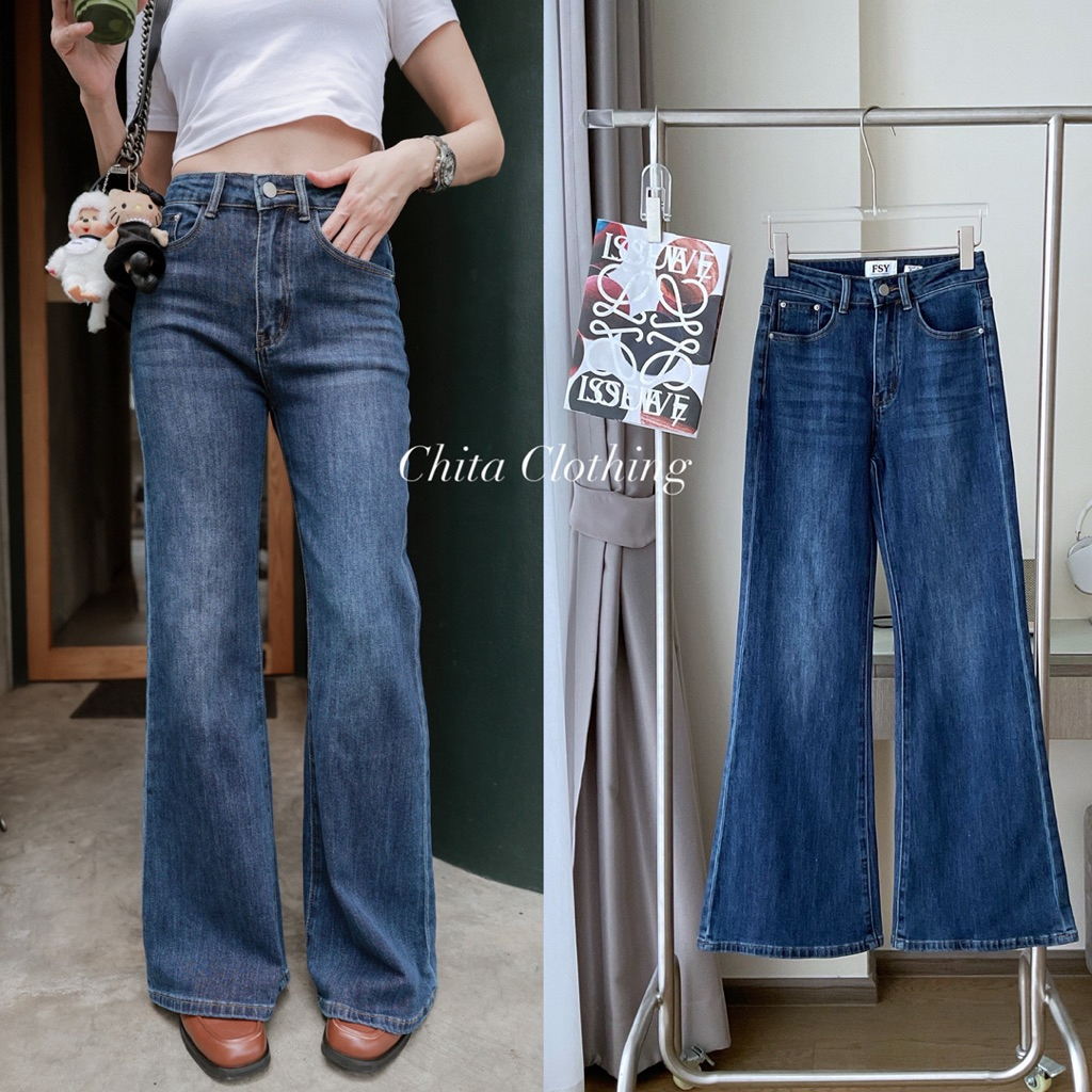 📍พร้อมส่ง📍🇰🇷FSY🇰🇷 61526 Bootcut Jeans กางเกงยีนส์ขาม้าเล็ก เอวสูงทรงสวยถูกต้อง ผ้ายีนส์ยืดพรีเมี่ยมยืดหยุ่นได้เยอะ