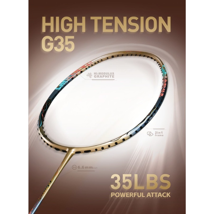 KAWASAKI ไม้แบดมินตันคาวาซากิ รุ่น HIGH TENSION G35 แถมฟรีซอง+เอ็น+กริป