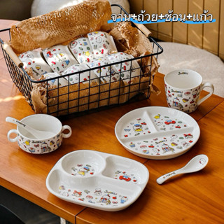 ชุดชามข้าว เซรามิก รูปแมวน่ารัก เพ้นท์มือ เหมาะสำหรับใช้เป็น…