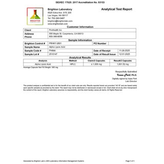 Alpha Lipoic Acid (60 แคปซูล) ProHealth แท้จาก USA