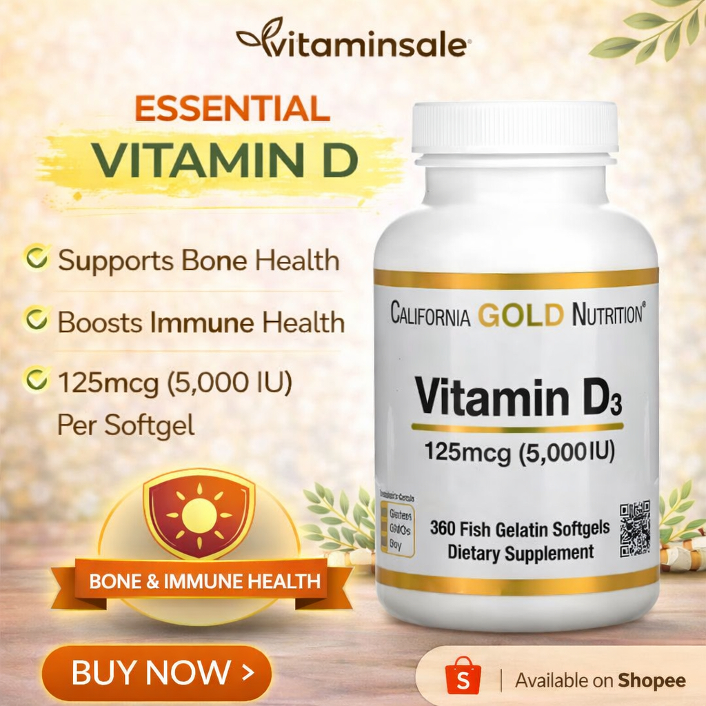 California Gold D3 5000 IU 360 Softgels (Fish Gelatin)