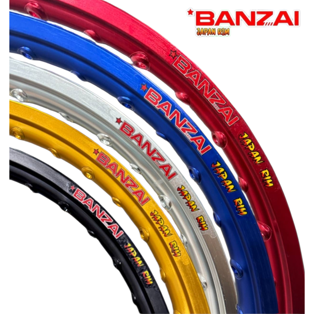 BANZAI ล้อBansai  ขอบล้อบันไซ1.4 ขอบ17ขอบเรียบ มีหลายสีให้เลือก  BANZAI JAPAN RIM