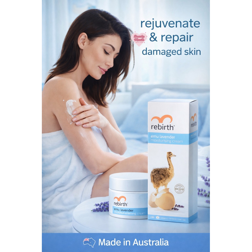 ของแท้💯%ล้างสต๊อก!! Rebirth emu lavender moisturizing cream โลชั่นทาผิวออสเตรเลีย
