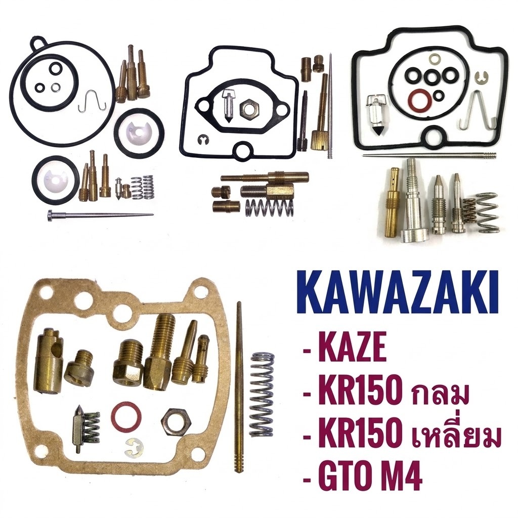 CA002 ชุดซ่อมคาบู Kawasaki KR150-O KR กลม , KR150 เหลี่ยม , KSR KAZE , GTO-m4