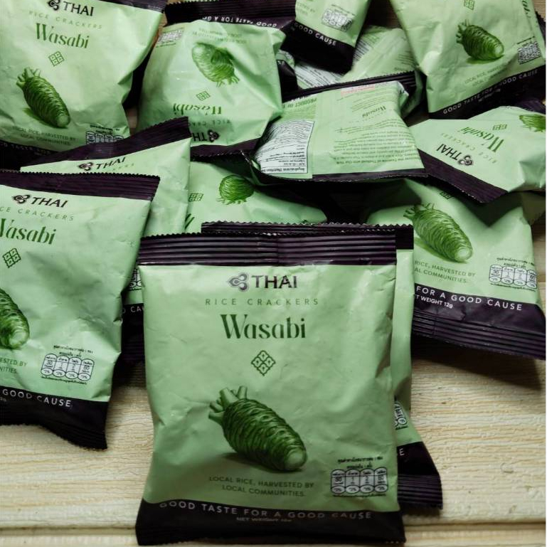 ขนมข้าวแต๋นบรรจุแพ็ค10ห่อสินค้าบนเครื่องบินการบินไทยรส(Wasabi)เหมาะสำหรับทานเล่นสินค้าพร้อมจัดส่ง