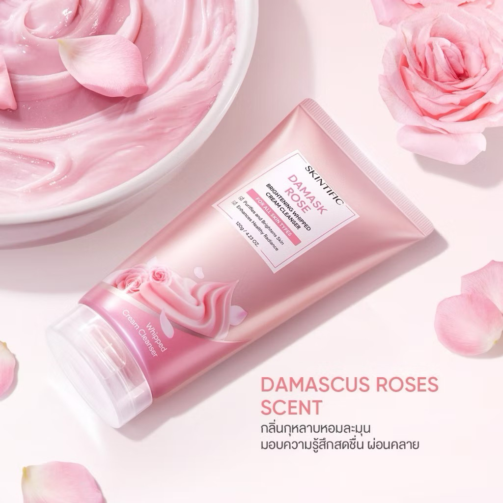 Skintific Damask Rose Brightening Whipped Cream Cleanser [ส่งต่อ มือ1 ของแท้]