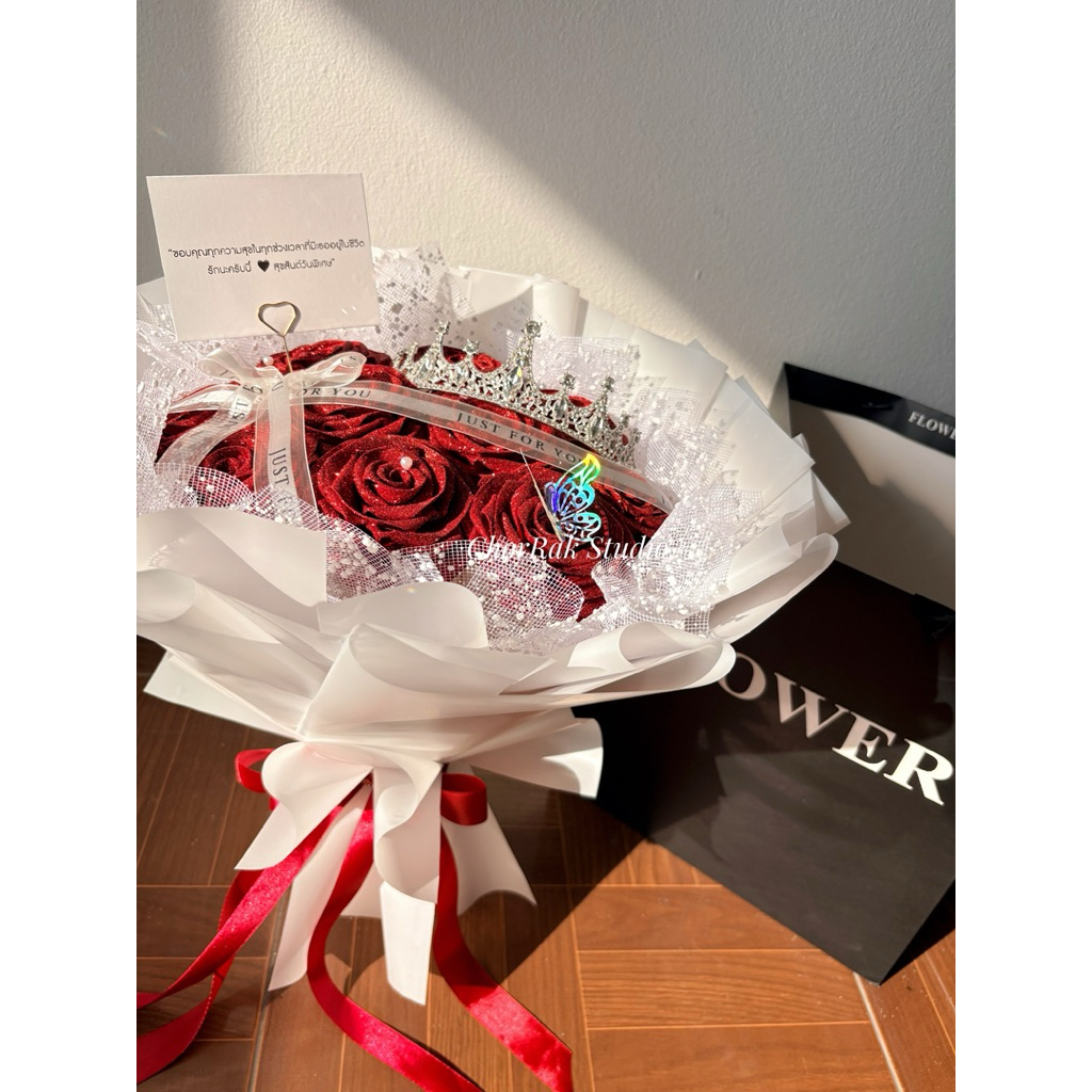 ✿ ช่อกุหลาบกลิตเตอร์🌹ของขวัญ วาเลนไทน์ ปัจฉิม เซอร์ไพรส์ ครบรอบ วันเกิด💐🎁