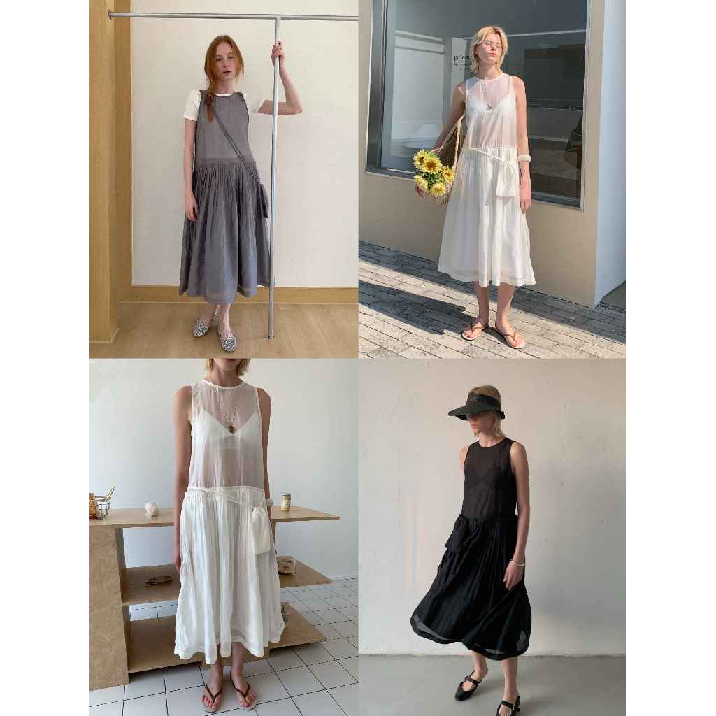 INBYIN - เดรสซีทรูมาพร้อมกระเป๋า ETOILE POCKET MAXI - D8114