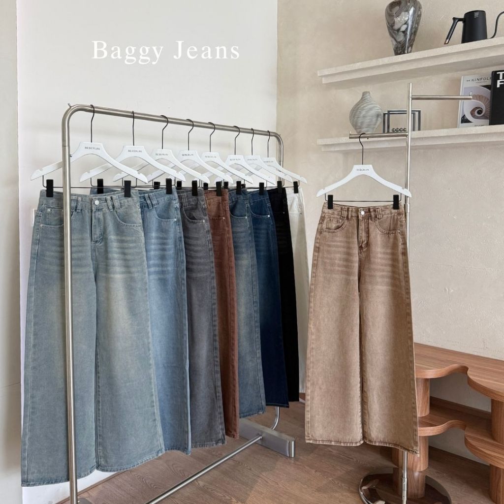 Beberlin กางเกงยีนส์ ขากระบอกใหญ่ ทรงแบ็คกี้ รุ่น Baggy Jeans / No : 1007 รูปที่ 8