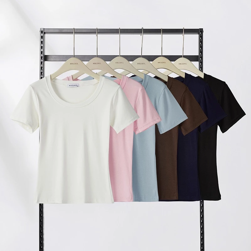 HELLDUL T0001เสื้อยืดคอกลมแขนสั้นเนื้อผ้าเรียบเนียน ใส่สบายทุกวัน ส่งจากไทย