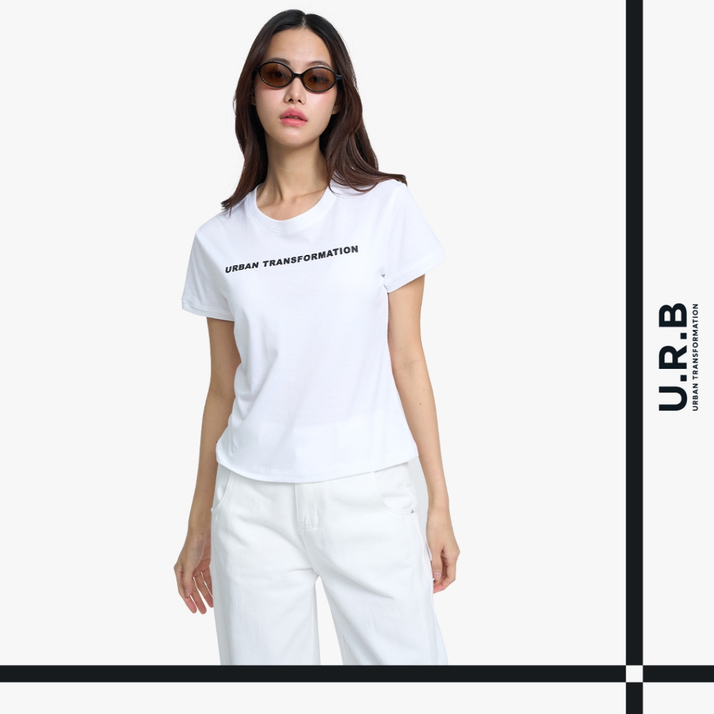 URBAN : WOMEN'S T-SHIRTS เสื้อยืดคอกลมผู้หญิง รุ่น 1UTWT1045 สี White - ไวท์