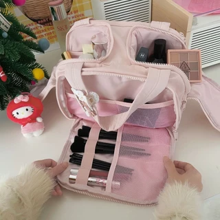 BAGLOOM กระเป๋าเครื่องสำอาง กระเป๋าเปิดกว้าง Puffy เบาะ Make Up กระเป๋า Organizer