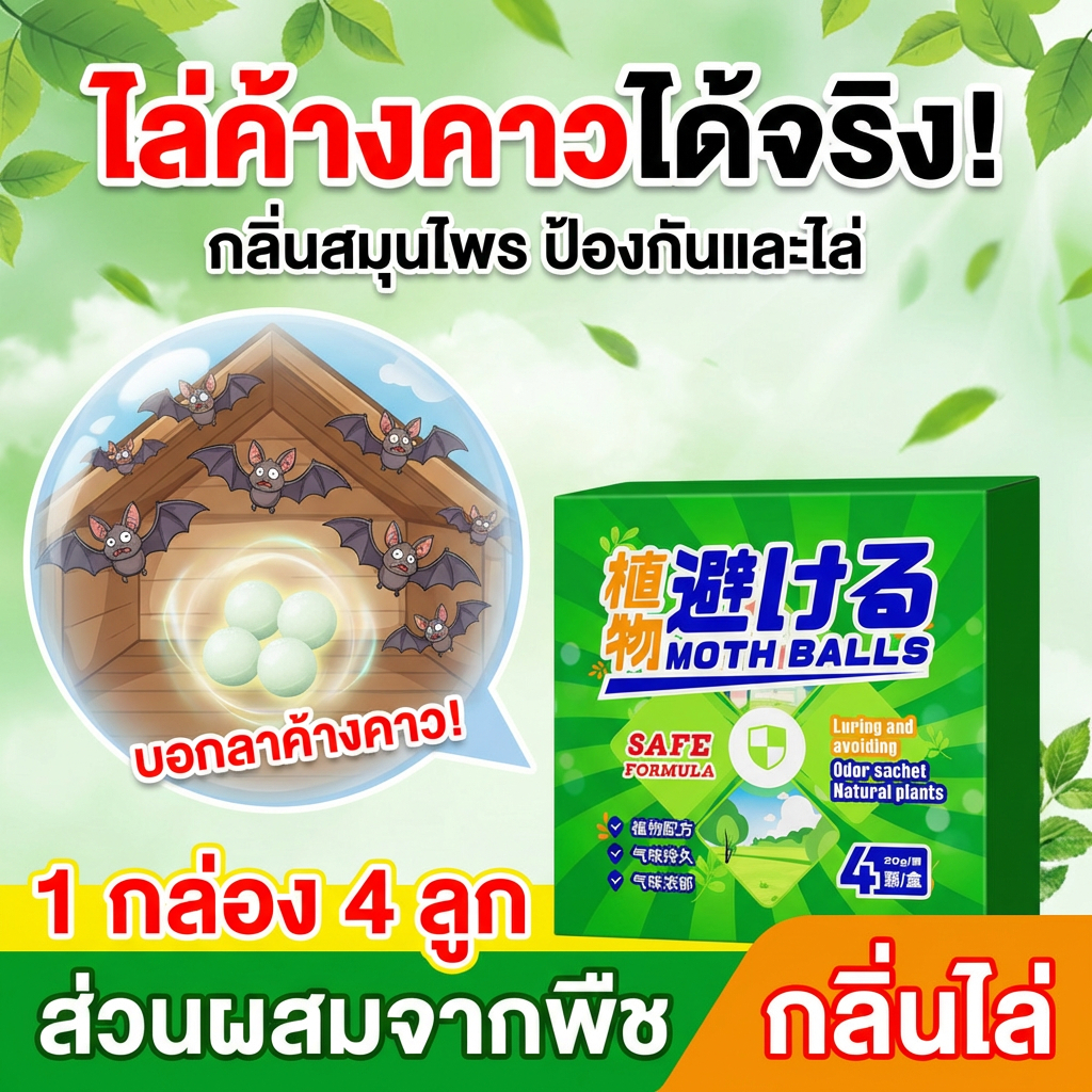 ไล่ค้างคาวได้อย่างง่ายดาย TIA ไล่ค้างคาว ยาไล่ค้างคาว ยาไล่ค้างคาว สูตรพืช แถมถุงตาข่าย