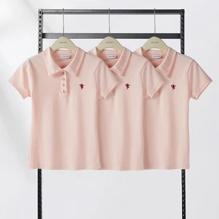 HELLDUL T0010เสื้อโปโลแขนสั้นคอปกปักลายสัตว์เล็กสุดปัง เนื้อผ้านุ่มสวยสะดุด ส่งจากไทย