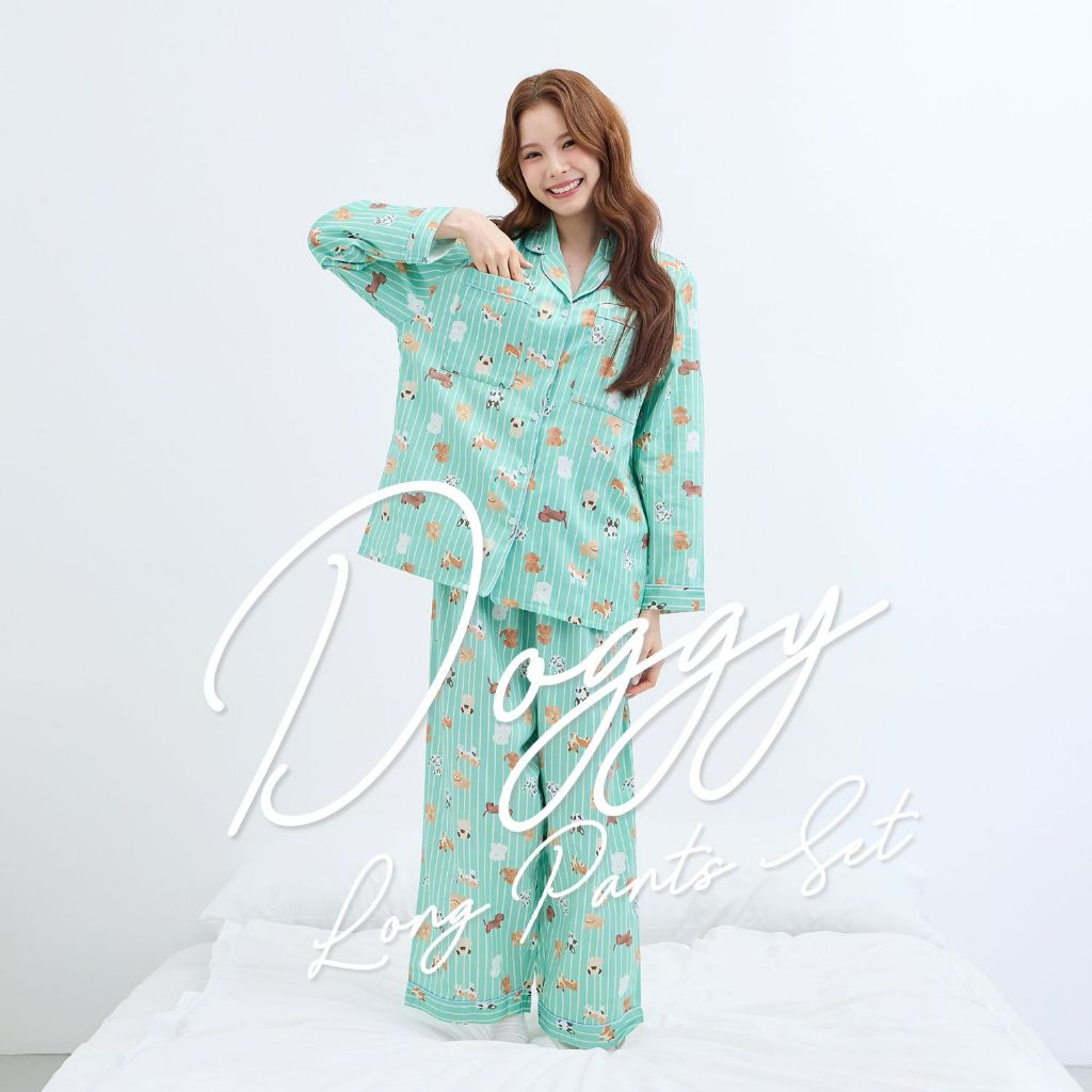 ชุดนอน sliptosleep - Doggy Long Pants Set  [Thai designer]