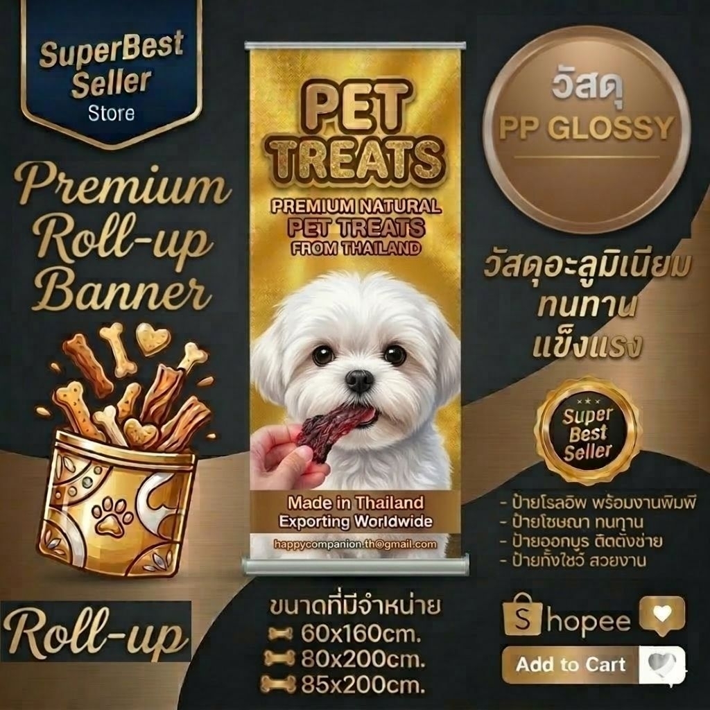 ป้ายโรลอัพ พร้อมงานพิมพ์ ขนาด 60x160cm. / 80x200cm. ป้าย Roll Up ป้ายโฆษณา ป้ายออกบูธ ป้ายตั้งโชว์