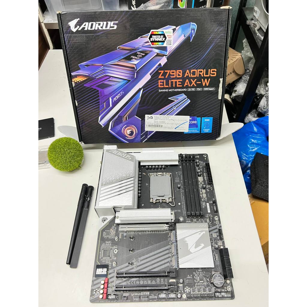 MAINBOARD GIGABYTE Z790 AORUS ELITE AX-W (DDR5) (LGA 1700) ใช้งานปกติ ประกันร้าน *ไม่มี m.2 heatsink