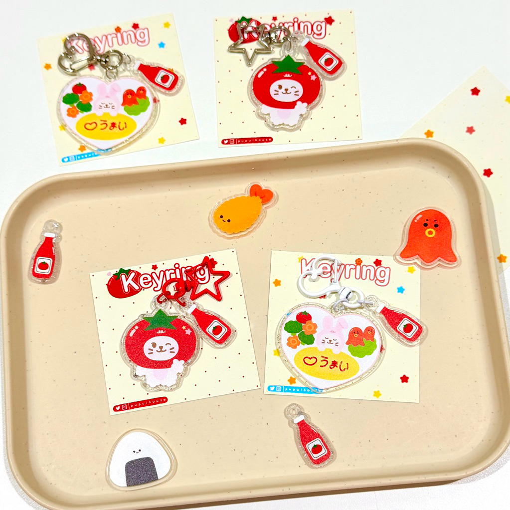 Keyring พวงกุญแจอะคริลิค | Yummy Foodies 🍎🍥🍞✨[PUPUI HOUSE]