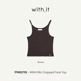 Withit Rib Tank Top with Leather Patch เสื้อสายเดี่ยว - TPW02817