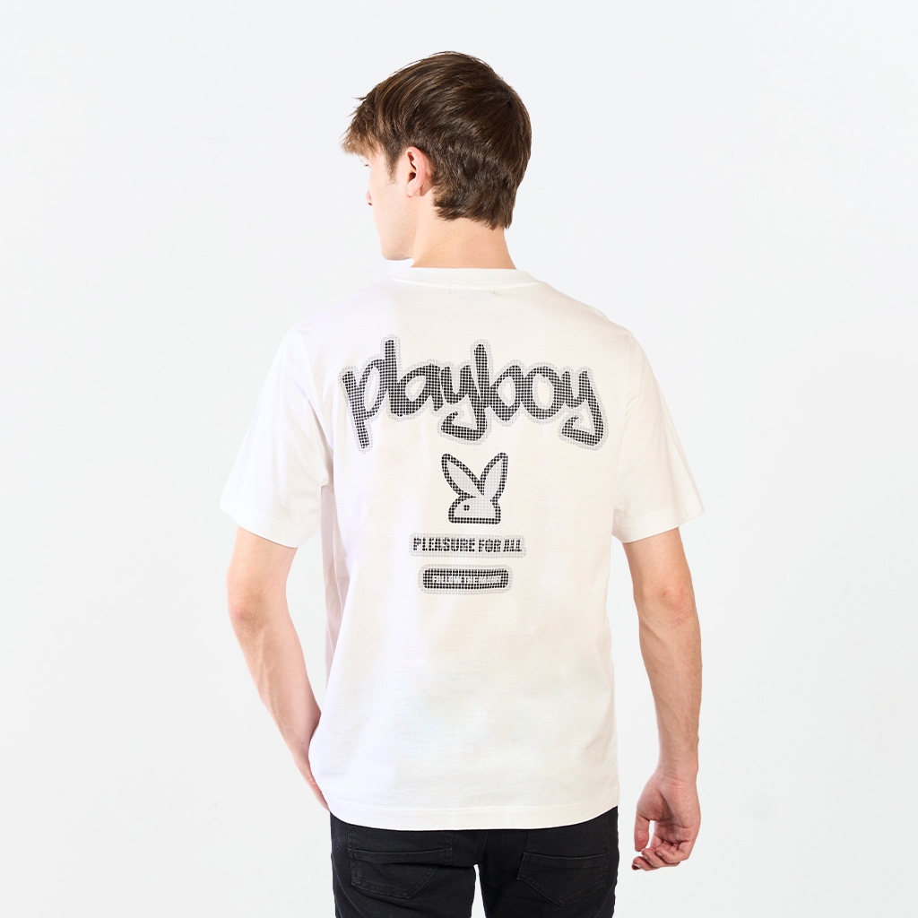 PLAYBOY   เสื้อผ้าผู้ชาย/เสื้อ/เสื้อยืดสีขาว รุ่น P1MT269TB030WH