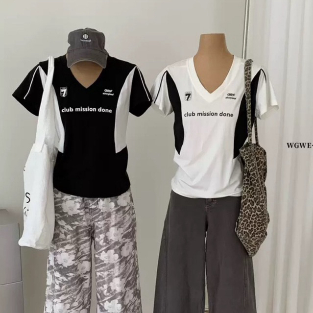 เสื้อยืดแขนสั้น TAG WG.WE🇰🇷 ดีเทลน่ารัก เนื้อผ้าดีมากๆค่ะ