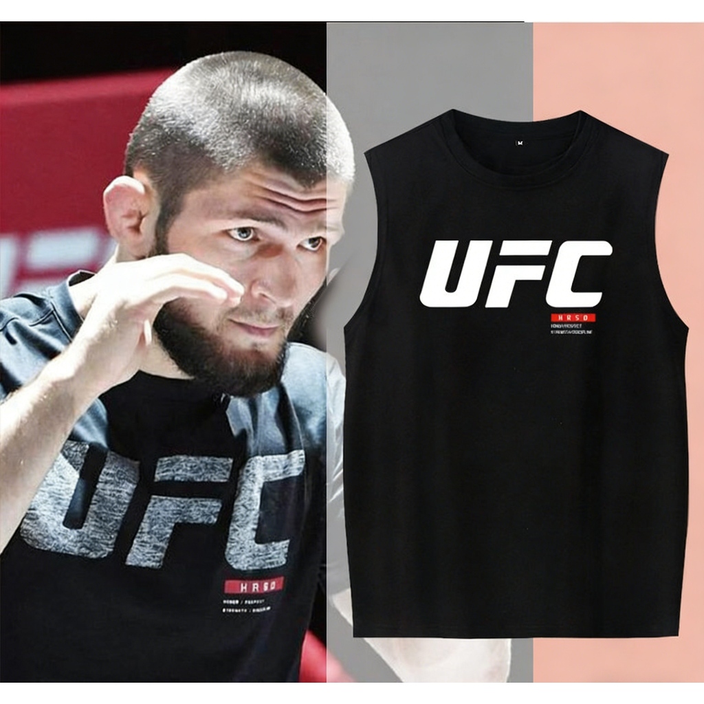 เสื้อกล้ามแขนกุด ผ้าฝ้าย 100% ลาย UFC Khabib MMA มวยสากล บ็อกซิ่ง สปอร์ต แฟชั่น ผู้ชาย ผู้หญิง ทันสมัย สวมใส่สบาย