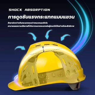👷🏼หมวกเซฟตี้ หมวกวิศวะ นิรภัย กันกระแทก งานก่อสร้าง ASBวัสดุ แข็งแรงและทนต่อแรงกระแทก ระบายอากาศได้ดี หมวกกันน็อค