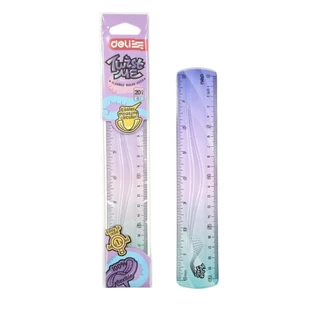 Deli ไม้บรรทัดเยลลี่ "Twist Me" No.H20A (Flexible Ruler) ขนาด 20 ซม. (8 นิ้ว) ราคาต่อ 1 อัน คละสี