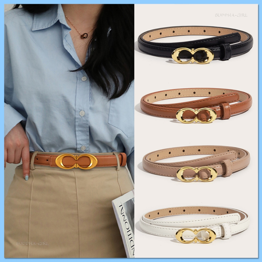 [การซื้อสูง] าเข็มขัดผู้หญิงบางผอมเข็มขัดขาหั สายรัดเอวปรับความยาวได้ สไตล์ย้อนยุคสำหรับผู้หญิง หนังแท้ คุณภาพสูง หัวเข็