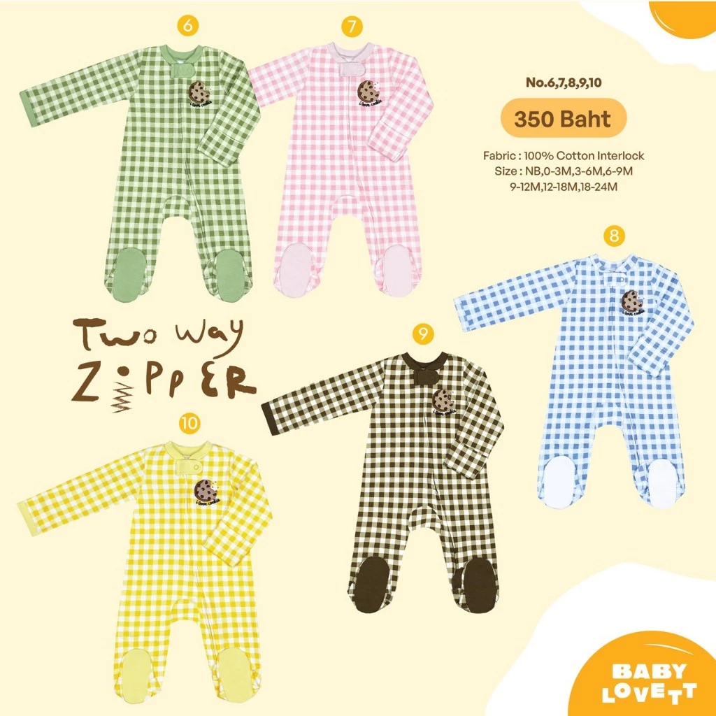 [Babylovett] Breakfast - Two-Way Zipper ชุดนอนคลุมเท้า