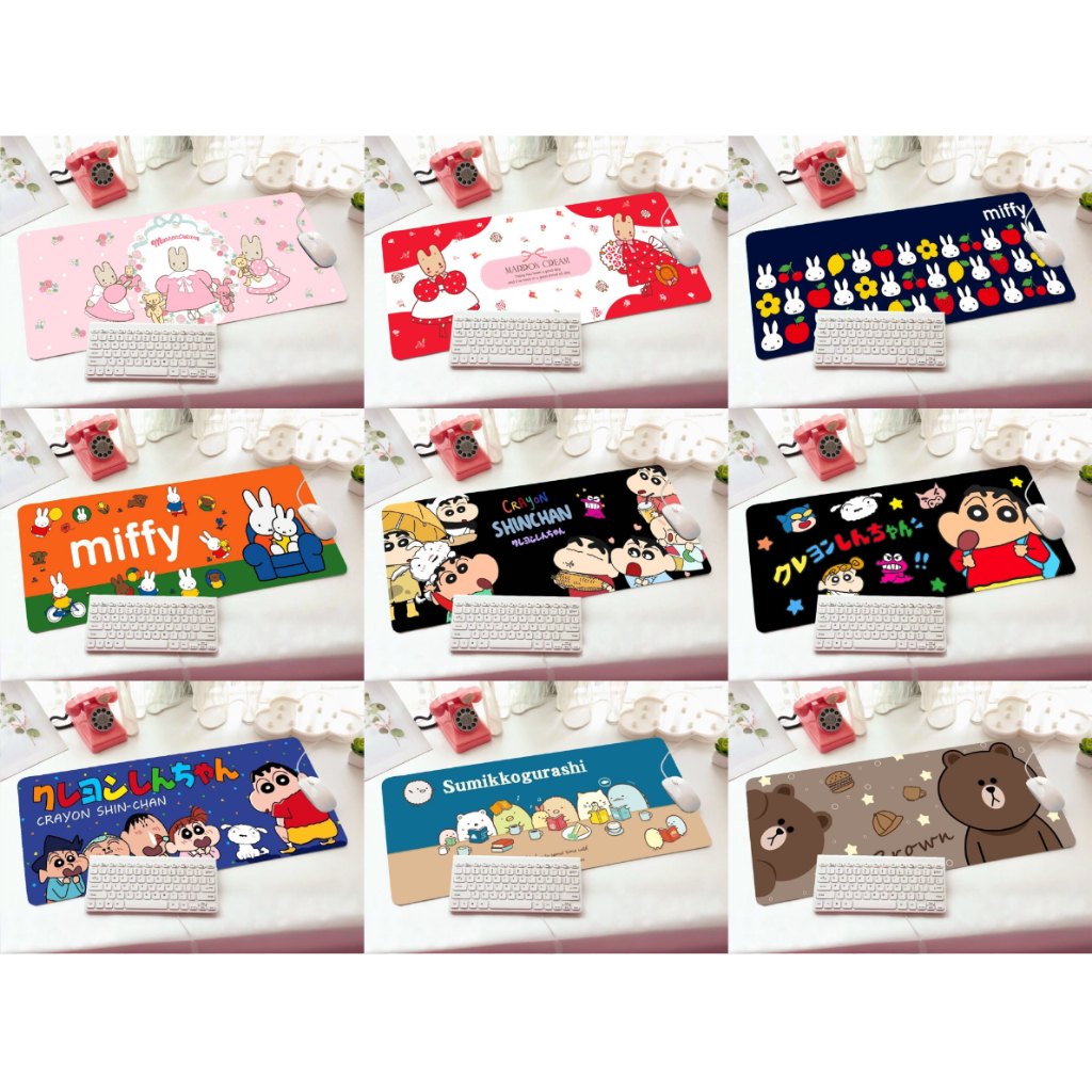 แผ่นรองคีย์บอร์ดและเม้าส์ (Keyboard & Mouse Pad) ขนาด 30*70 ซม ลายการ์ตูน
