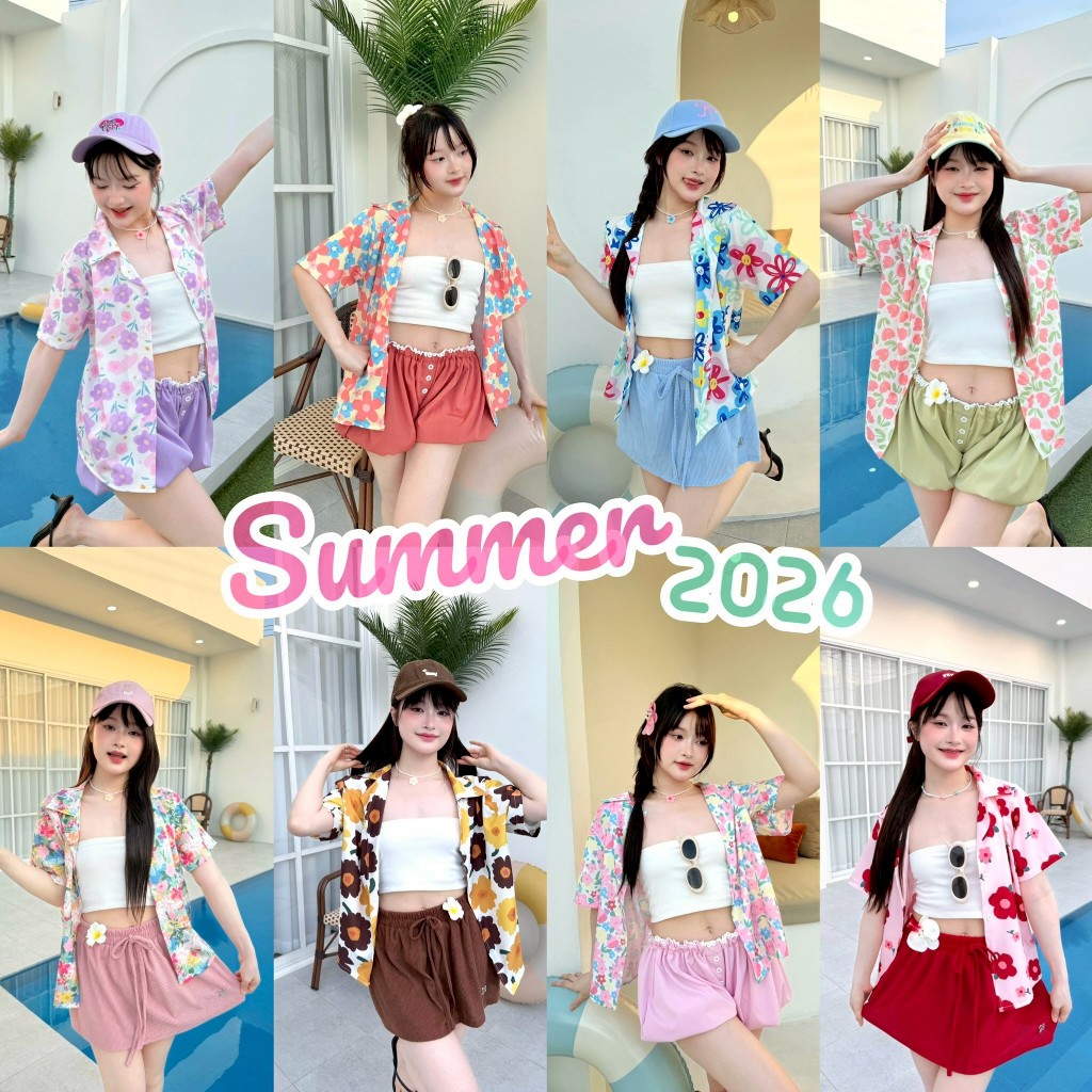 🇹🇭มีส่งด่วน🇹🇭 เสื้อฮาวาย เสื้อสงกรานต์ พิมพ์ลาย