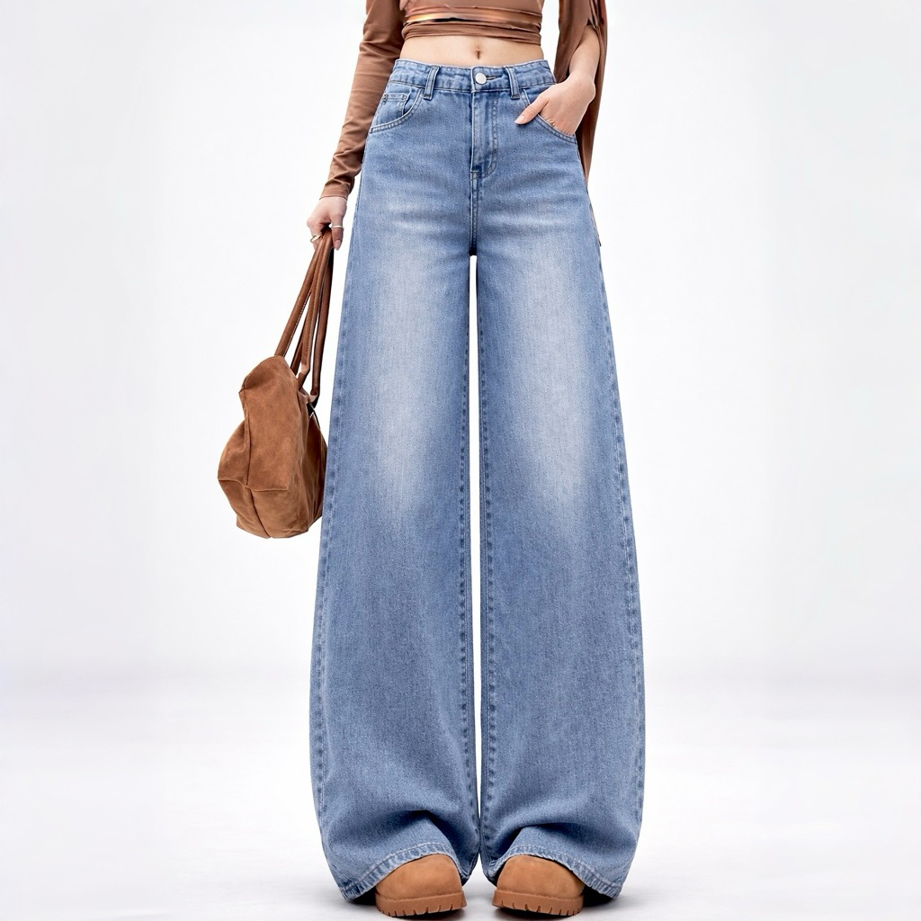 #220 ผ้ายืด (XS-6XL) jinjeans  baggy jeans ทรงหลวม กางเกงสาวอวบ unisex