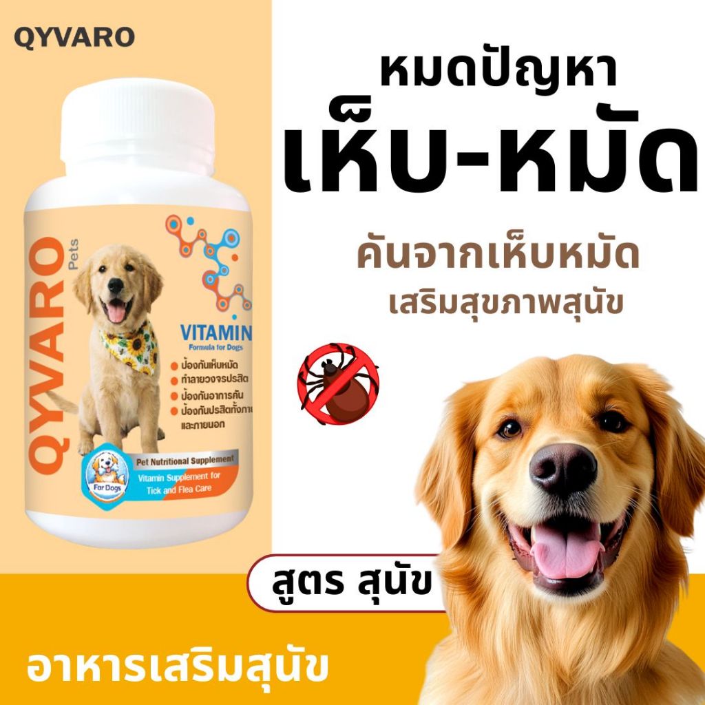 เสริมอาหารสุนัข เห็บหมัดหายเกลี้ยง ลดคัน ขนร่วง กินง่าย เดือนละครั้ง