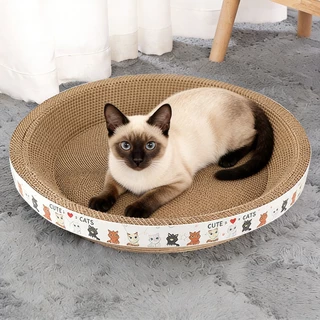 KAKU PET ที่ลับเล็บแมว ใหญ่ กระดาษลับเล็บแมว รูปอ่าง ที่นอนแมวไปในตัว ขนาด ของเล่นแมว ที่ลับเล็บแมว ที่นอนแมว 2in1