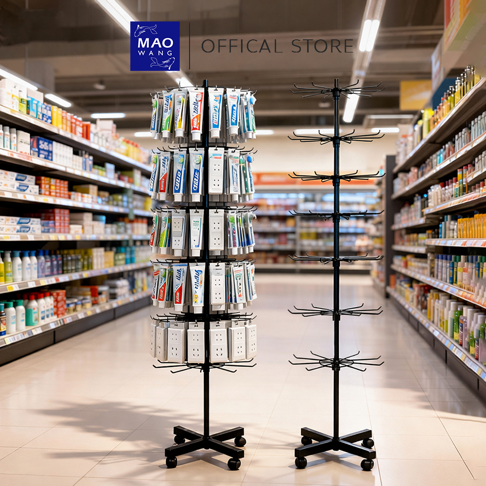 MAO Product display shelf ชั้นแขวนโชว์เครื่องประดับ มีล้อเลื่อน ชั้นโชว์สินค้าแบบแขวน