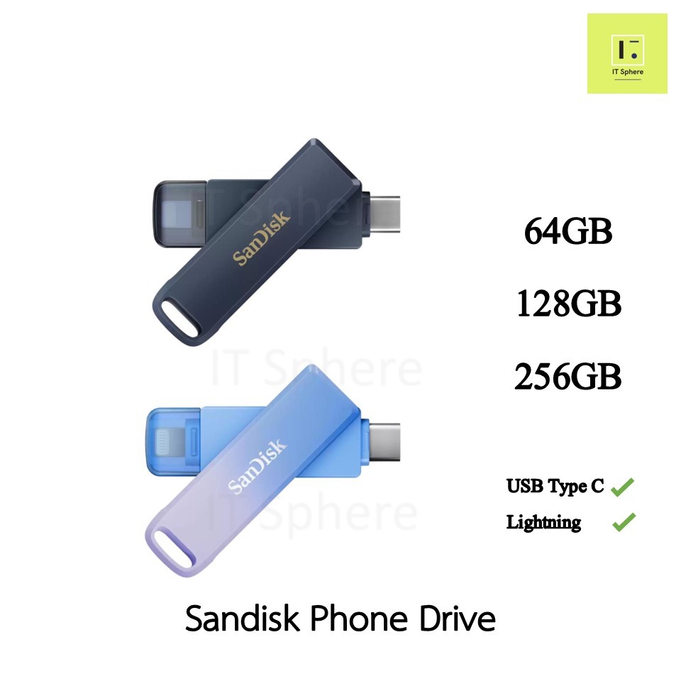 SanDisk Phone Drive Creator 64GB 128GB 256GB PHONEDRIVE Type C USB ios iphone iXpand lightning Flash