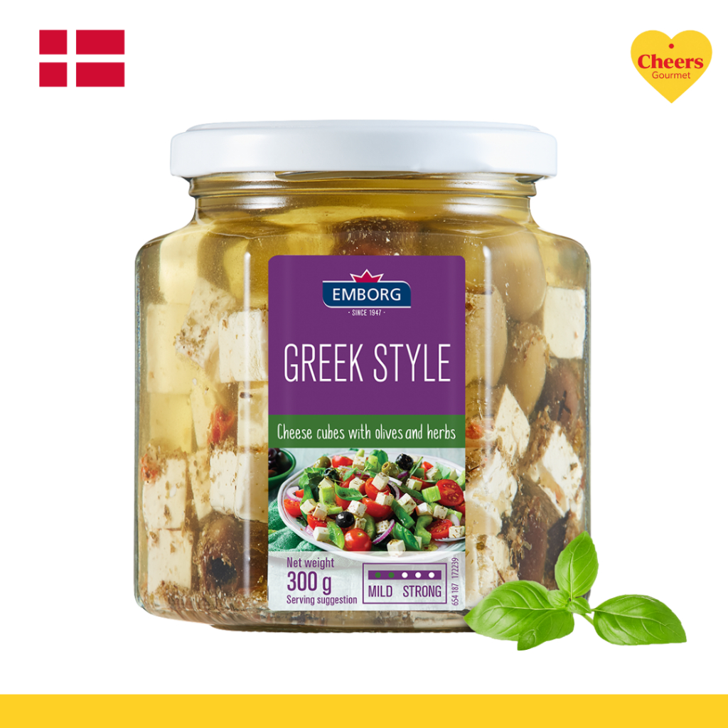 Emborg Feta Cheese in Oil&Olives l เอ็มบอร์ค เฟต้าชีส ในน้ำมันและผลมะกอก 300g.