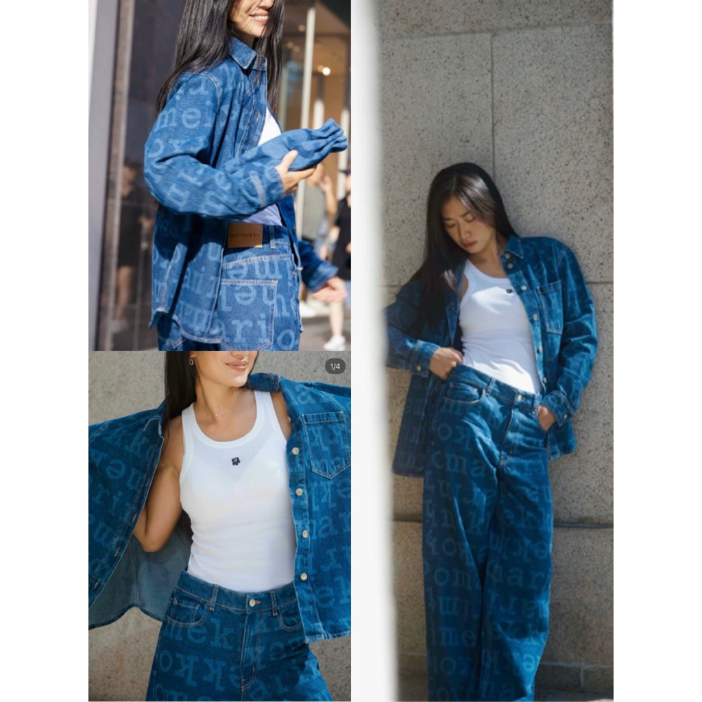 เสื้อแจ็คเก็ตยีนส์ Mari Logo Denim shirt jacket