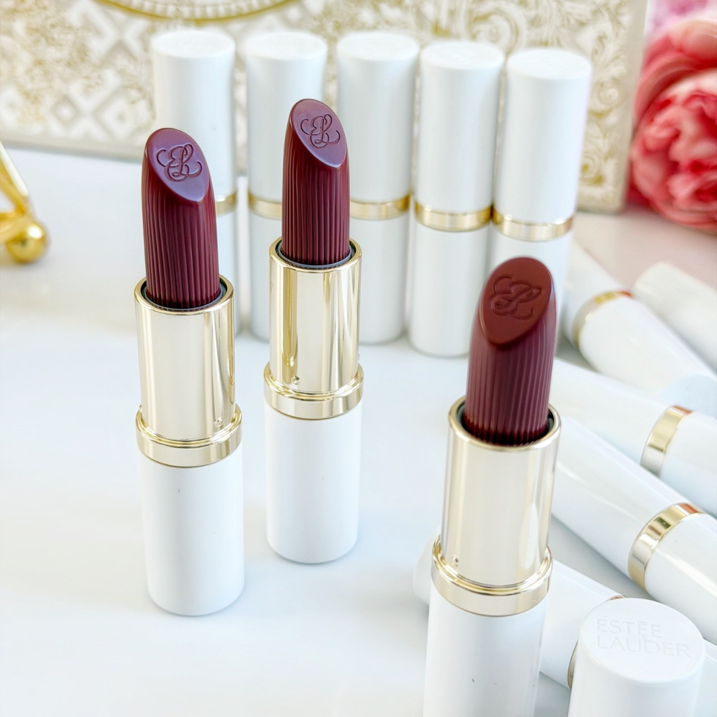 ชมพูกุหลาบอมม่วงก่ำ  ปาดแล้วสวยยยย E $ t e e  L @ u d e r Pure Color Creme Lipstick 3.5g #670 B0ld D