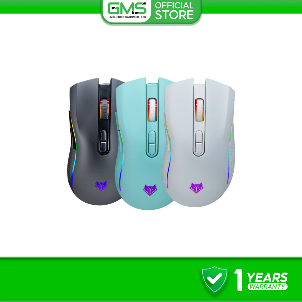 Nubwo เมาส์เกมมิ่งไร้สาย รุ่น NM-89W 2.4G/Bluetooth5.1 RGB ปรับ DPI ได้ แถมสายชาร์จ รับประกัน 1 ปี