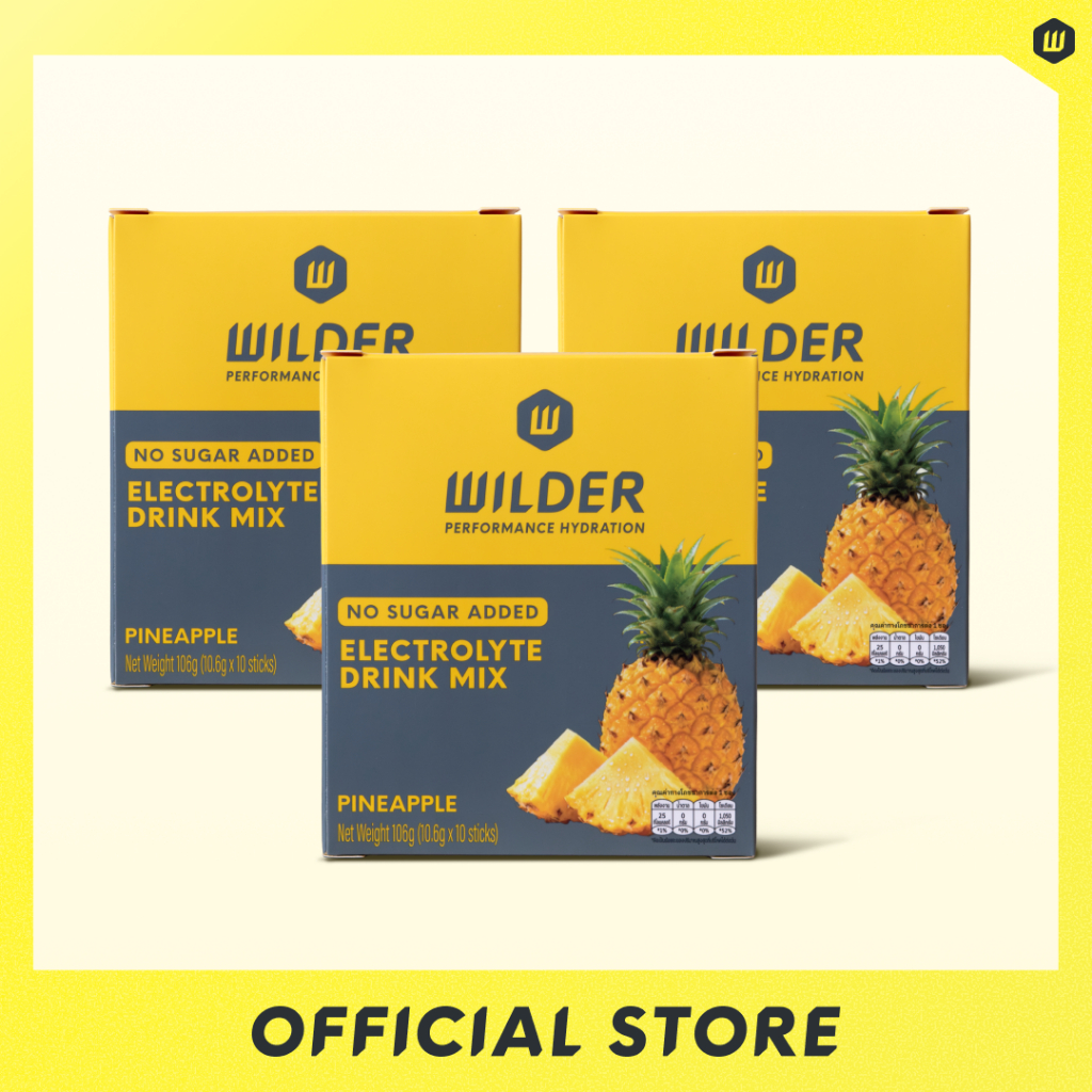 (30 Sachets) WILDER Electrolytes | เครื่องดื่มเกลือแร่แบบผง สูตรไม่เติมน้ำตาล Fast Hydration รสสัปปะ