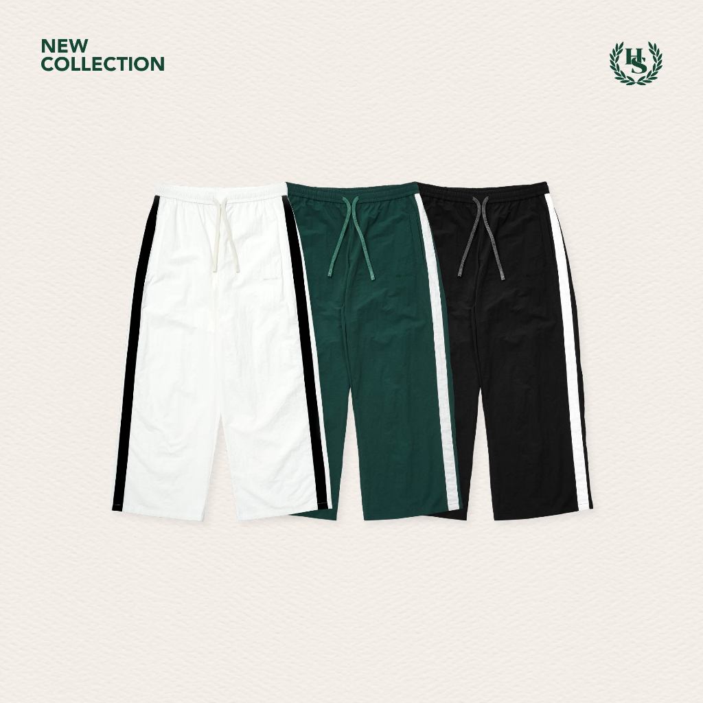 Highschool Summer Collection : Clubhouse Nylon Pants กางเกงขายาว ผ้าไนล่อน เอวยางยืด - BTB36045