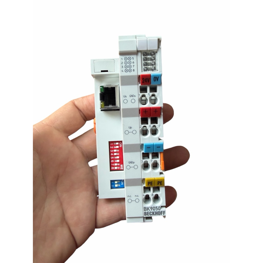 Beckhoff BK9050 ซึ่งเป็น Bus Coupler สำหรับระบบ Ethernet TCP/IP