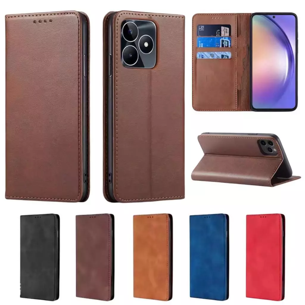 เคสฝาพับ กระเป๋าหนัง เปิดปิด สำหรับ OPPO Realme C51 C53 C55 Note50 Realme C61 C63 Note60 เคสกันกระแทก มีช่องใส่บัตร